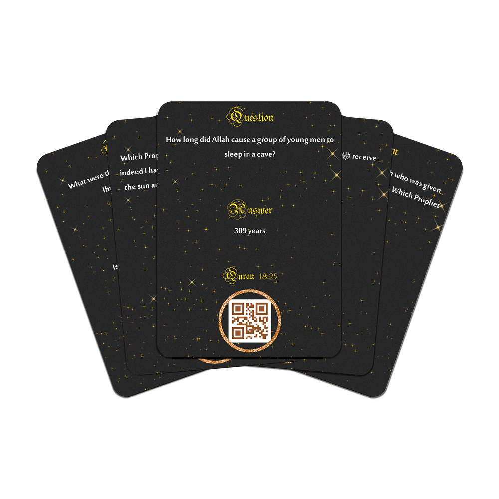 Quran Quiz Cards for friends and family - includes own app (Theme: History)