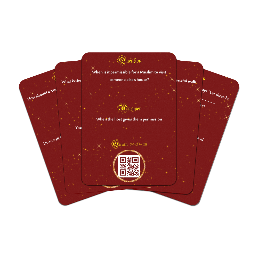 Quran Quiz Cards for friends and family - includes own app (Theme: Adab & Akhlaq)